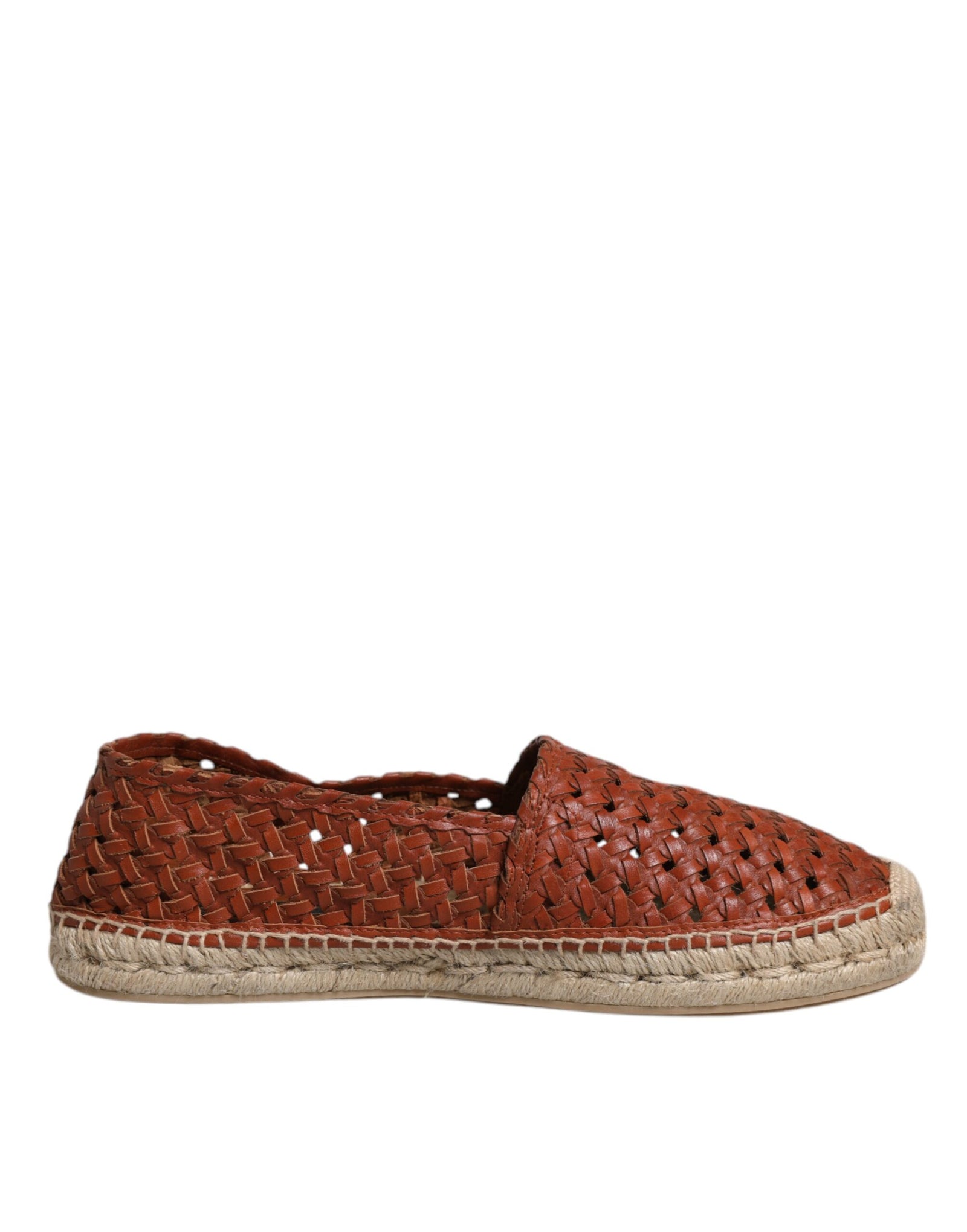 Espadrilles en cuir tressé marron Dolce &amp; Gabbana pour homme