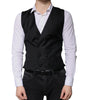 Dolce & Gabbana Black Wool Formal Dress Men Waistcoat Vest