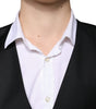Dolce & Gabbana Black Wool Formal Dress Men Waistcoat Vest