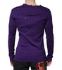 Dolce &amp; Gabbana Purple Cotton Round Neck Pullover Men Sweater