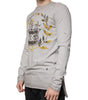 Dolce & Gabbana Gray Printed Cotton Crewneck Pullover Sweater