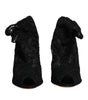 Dolce & Gabbana Black Lace Stretch Heels Mid Calf Boots Shoes