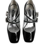 Escarpins Mary Jane en cuir verni noir et cristaux Dolce & Gabbana