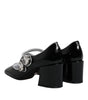 Escarpins Mary Jane en cuir verni noir et cristaux Dolce & Gabbana