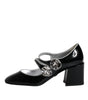Escarpins Mary Jane en cuir verni noir et cristaux Dolce & Gabbana