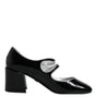 Escarpins Mary Jane en cuir verni noir et cristaux Dolce & Gabbana