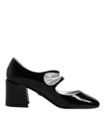 Escarpins Mary Jane en cuir verni noir et cristaux Dolce & Gabbana