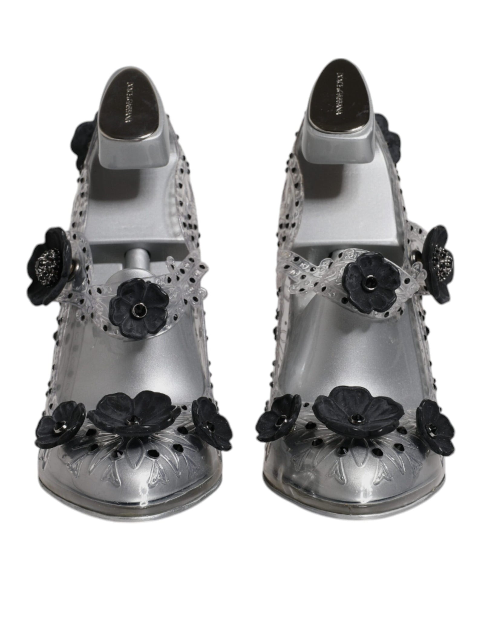 Chaussures à talons Dolce & Gabbana CINDERELLA transparentes à fleurs et cristaux