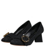 Escarpins à talons et cristaux Dolce & Gabbana en brocart noir