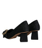 Escarpins à talons et cristaux Dolce & Gabbana en brocart noir