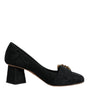Escarpins à talons et cristaux Dolce & Gabbana en brocart noir