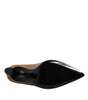 Versace Brown Leather Logo Plaque High Heels Pumps Shoes