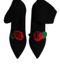 Dolce & Gabbana Black Stiletto Heels Mid Calf Boots Shoes