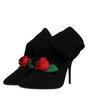 Dolce & Gabbana Black Stiletto Heels Mid Calf Boots Shoes