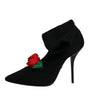 Dolce & Gabbana Black Stiletto Heels Mid Calf Boots Shoes