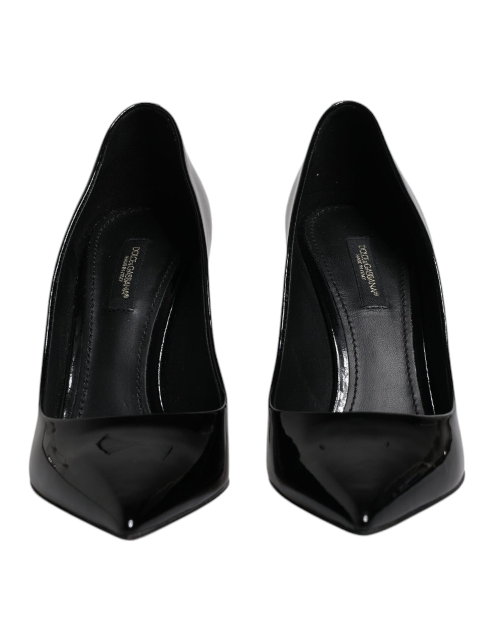 Escarpins à talons hauts en cuir verni noir Dolce & Gabbana