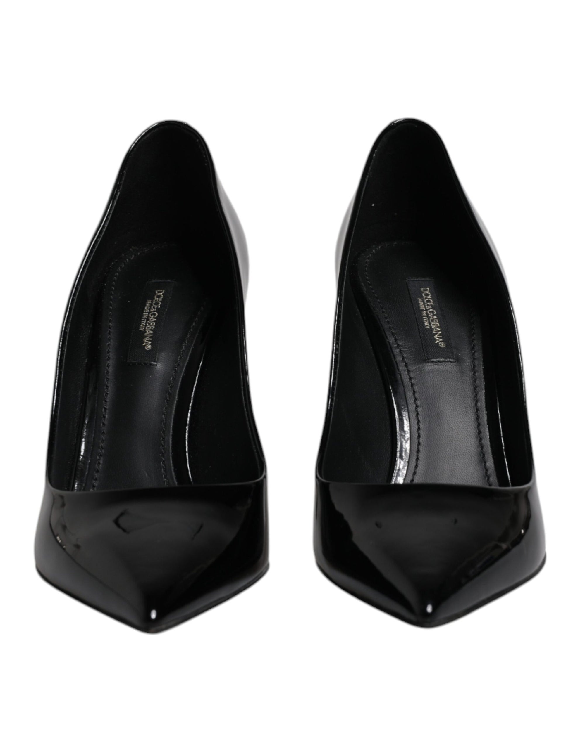Escarpins à talons hauts en cuir verni noir Dolce & Gabbana