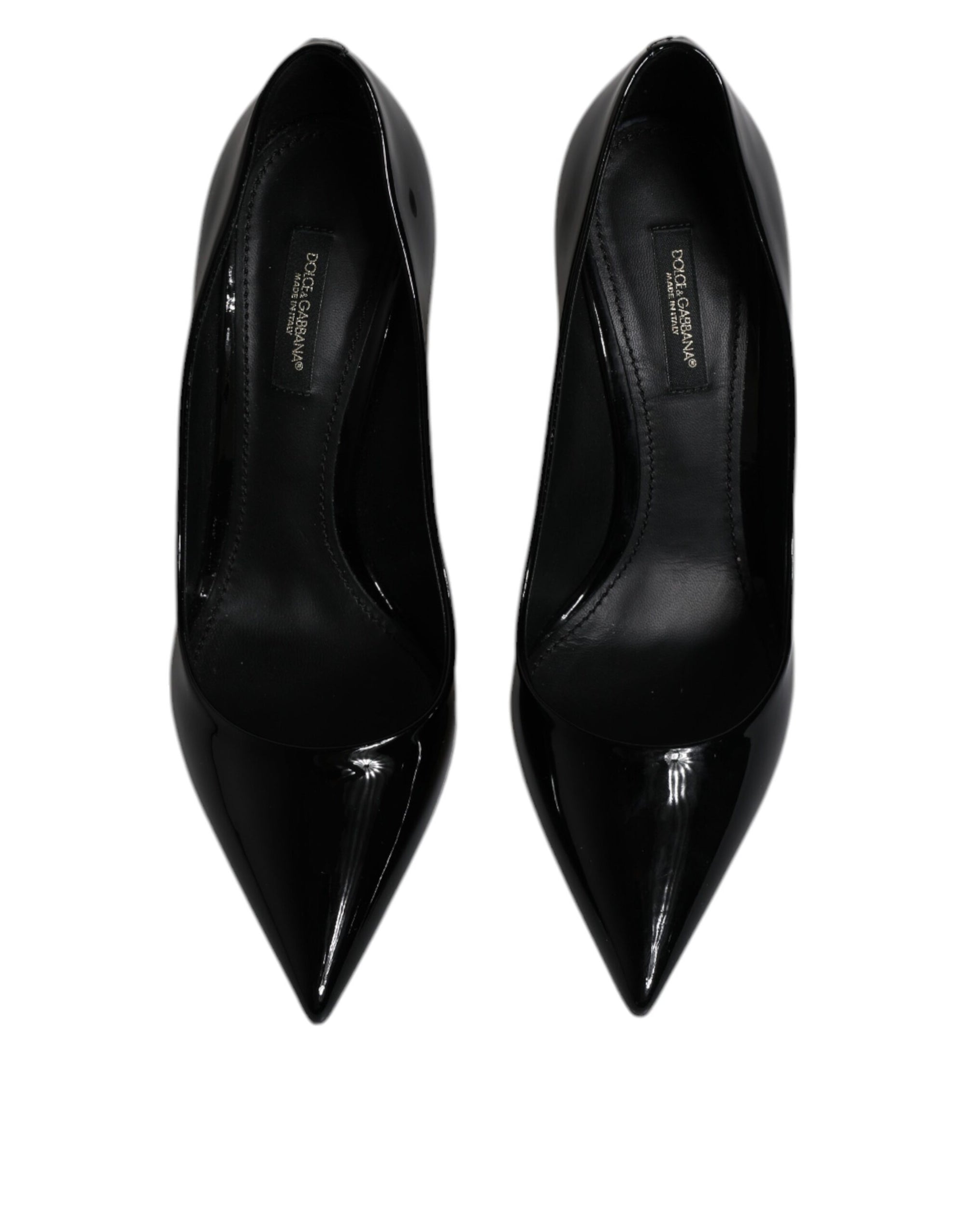 Escarpins à talons hauts en cuir verni noir Dolce & Gabbana
