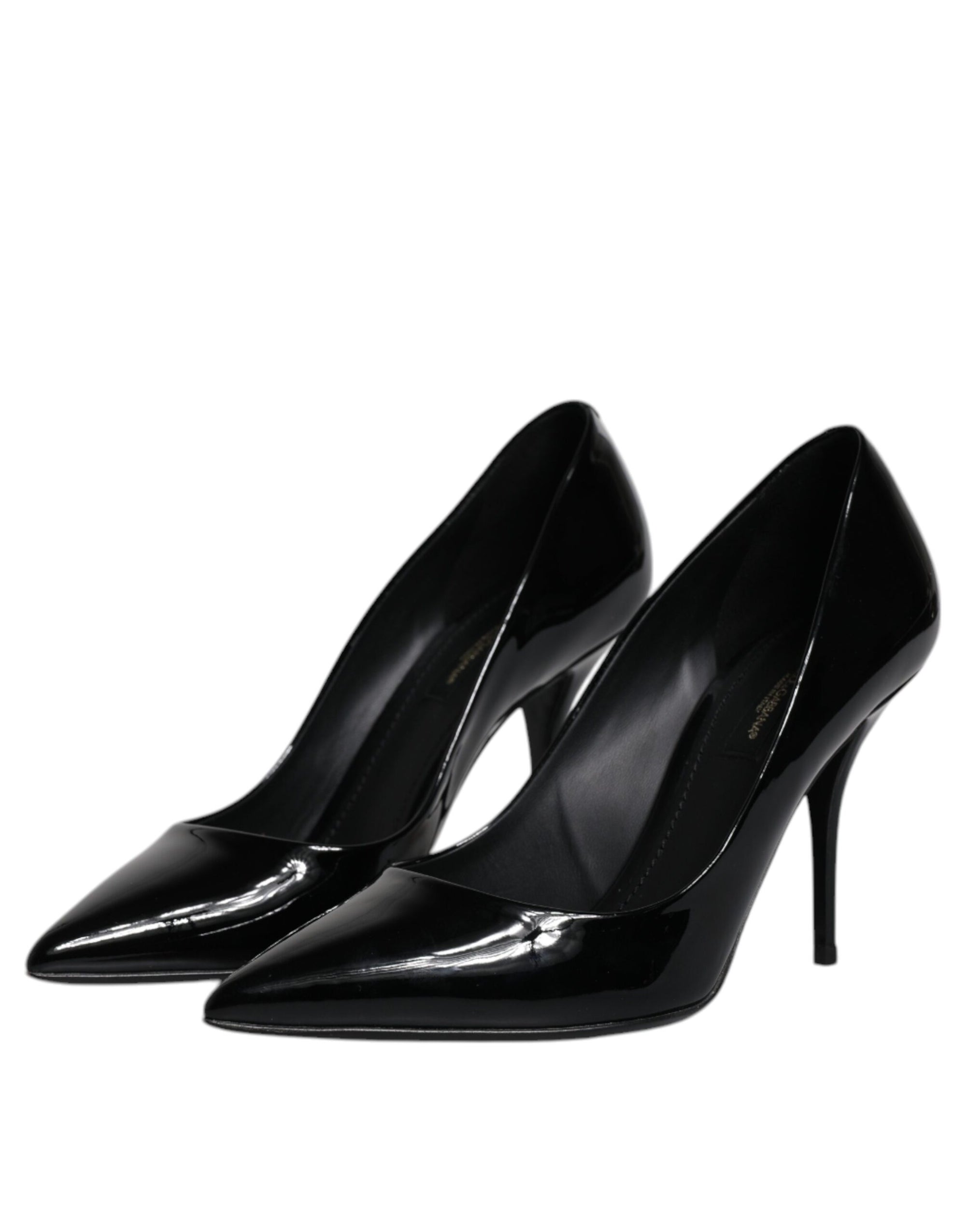 Escarpins à talons hauts en cuir verni noir Dolce & Gabbana