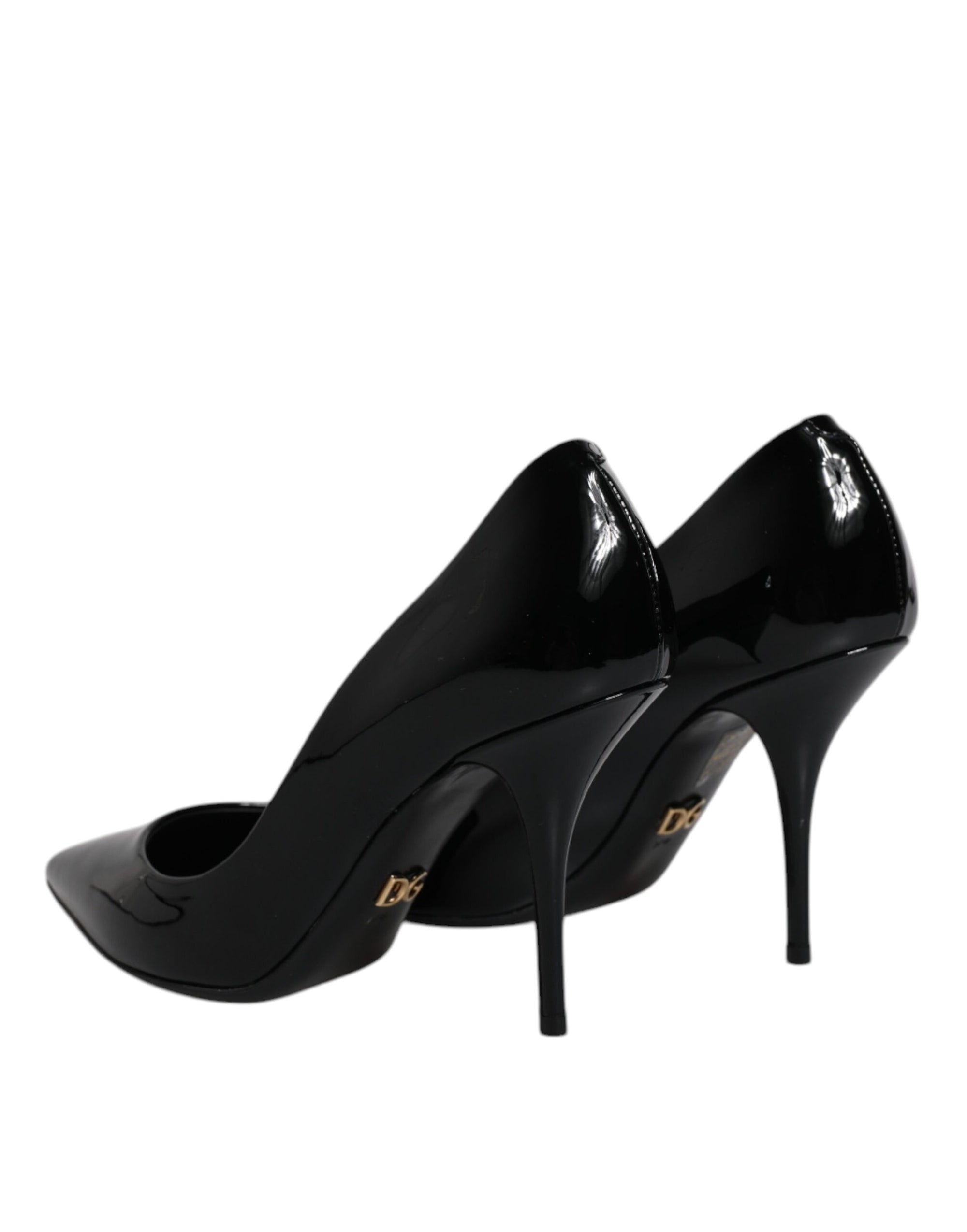 Escarpins à talons hauts en cuir verni noir Dolce & Gabbana