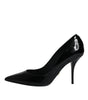 Escarpins à talons hauts en cuir verni noir Dolce & Gabbana