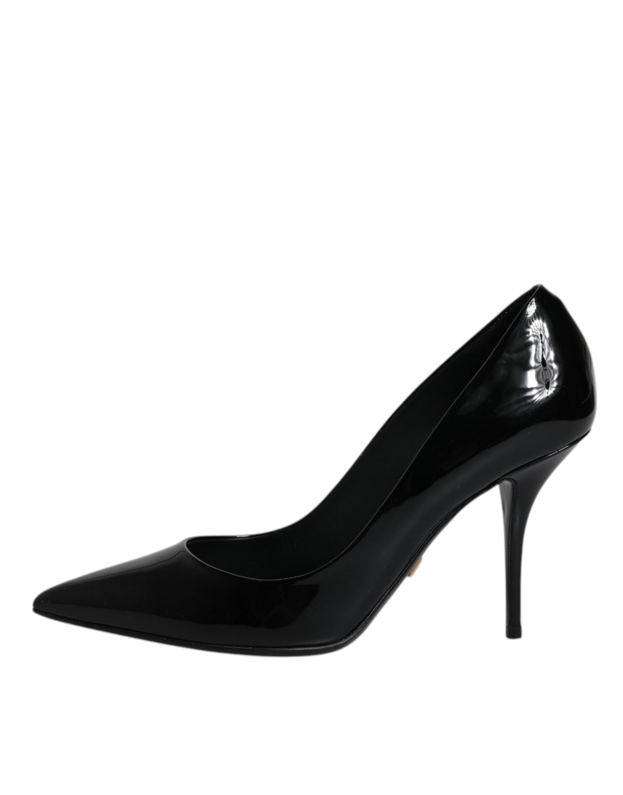 Escarpins à talons hauts en cuir verni noir Dolce & Gabbana