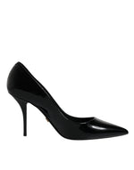 Escarpins à talons hauts en cuir verni noir Dolce & Gabbana