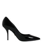 Escarpins à talons hauts en cuir verni noir Dolce & Gabbana