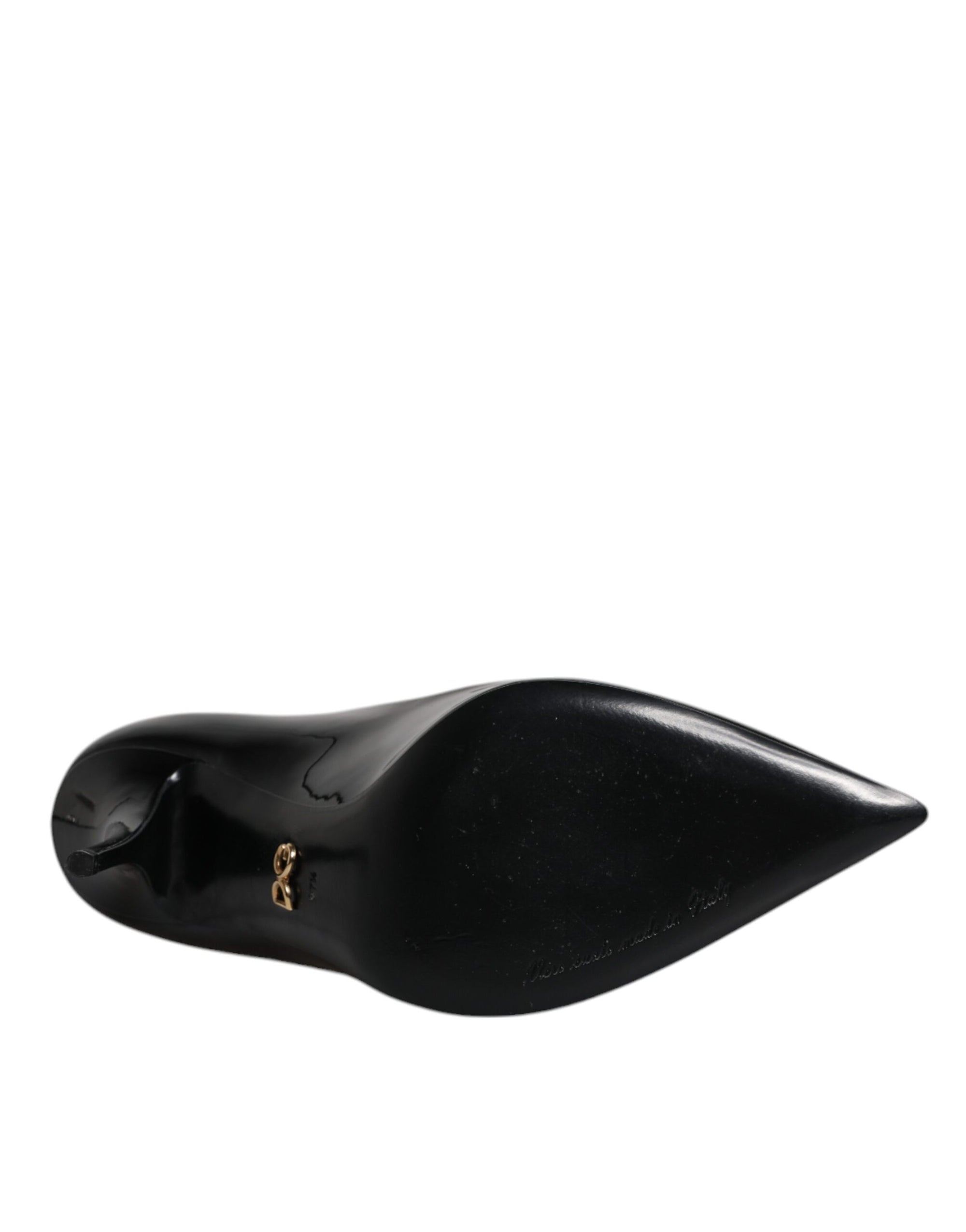 Escarpins à talons hauts en cuir verni noir Dolce & Gabbana