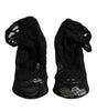 Dolce & Gabbana Black Lace Stretch Heels Mid Calf Boots Shoes