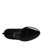 Dolce & Gabbana Black Lace Stretch Heels Mid Calf Boots Shoes