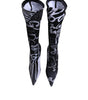 Dolce & Gabbana Black Logo Stretch Heels High Boots Shoes
