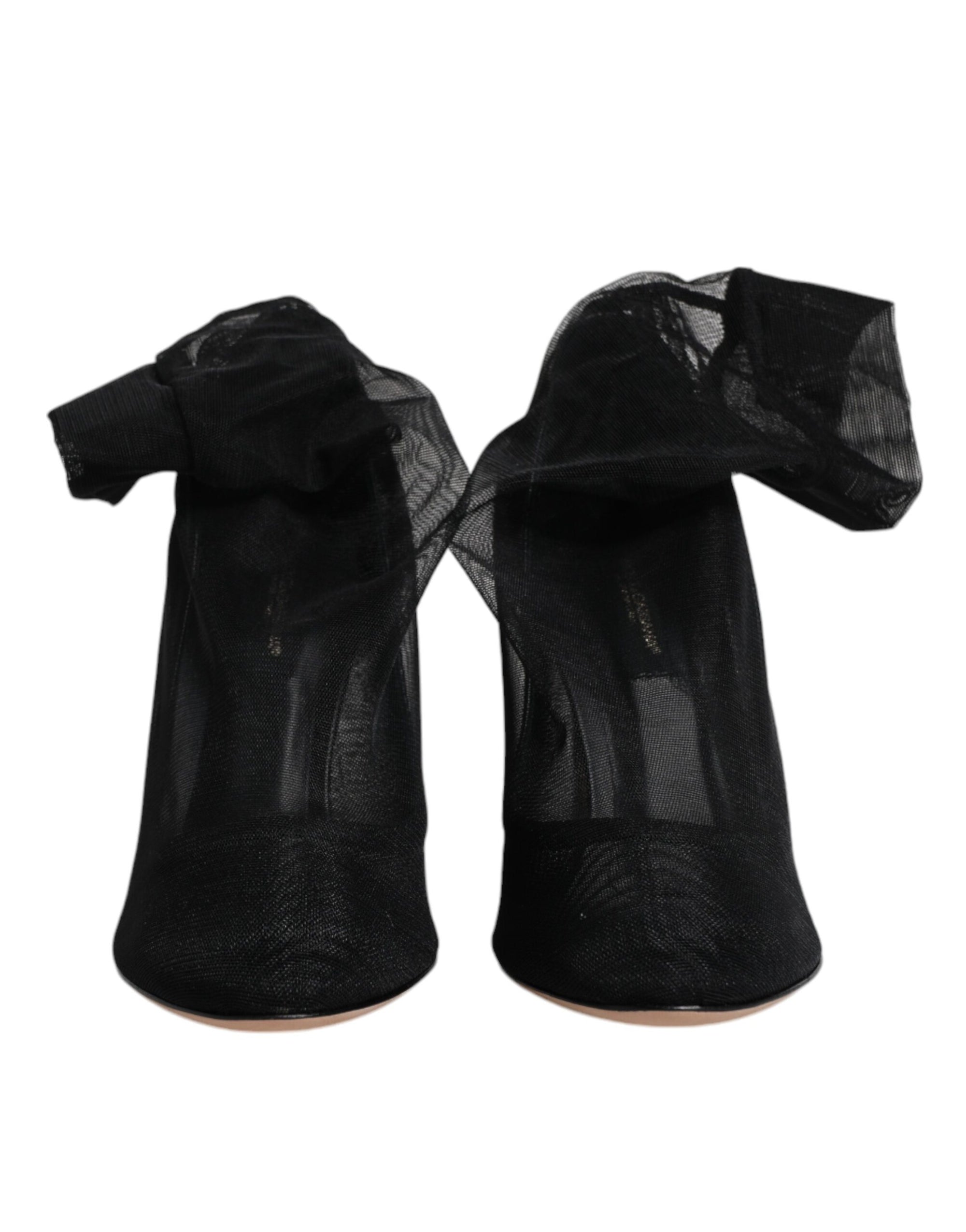 Bottes style chaussettes en maille de nylon noir Dolce &amp; Gabbana