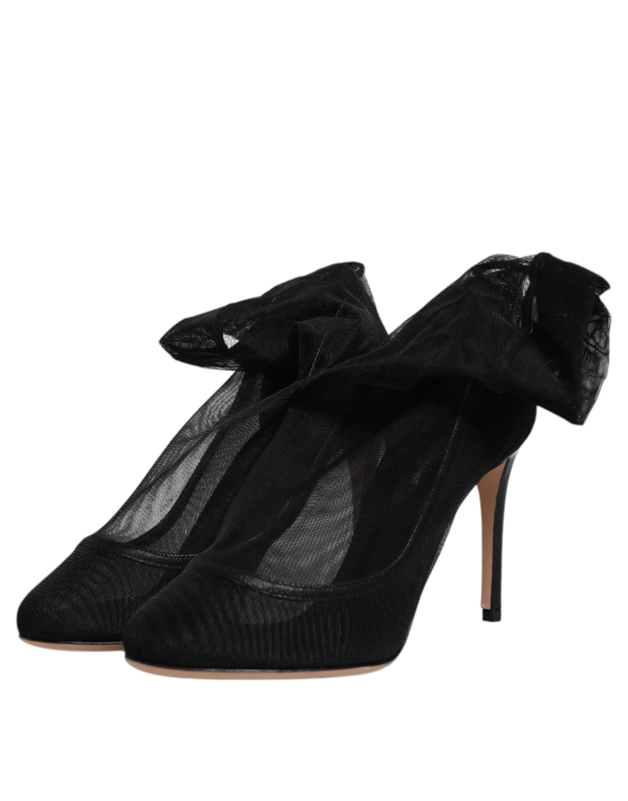 Bottes style chaussettes en maille de nylon noir Dolce &amp; Gabbana