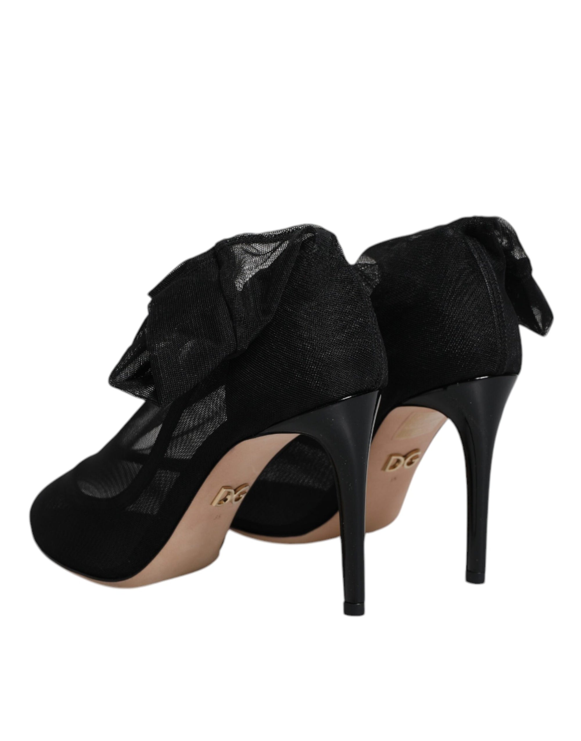 Bottes style chaussettes en maille de nylon noir Dolce &amp; Gabbana