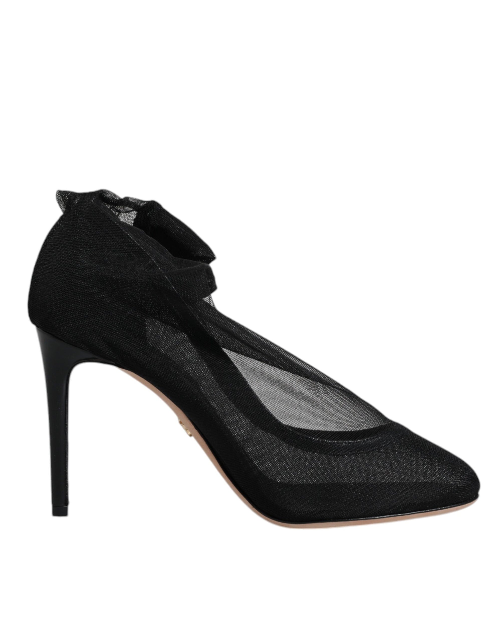 Bottes style chaussettes en maille de nylon noir Dolce &amp; Gabbana