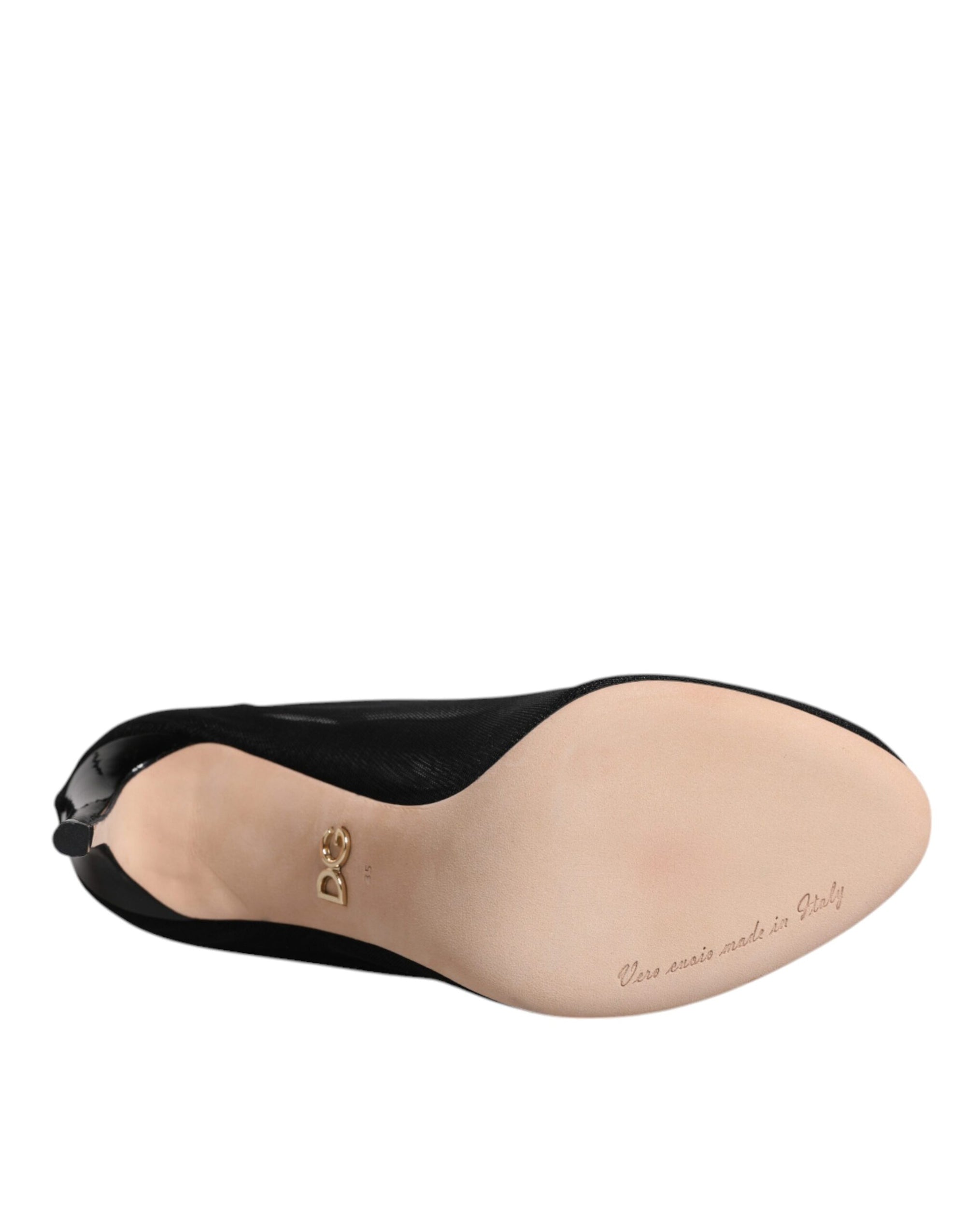 Bottes style chaussettes en maille de nylon noir Dolce &amp; Gabbana