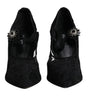 Escarpins Mary Jane en dentelle noire et cristaux Dolce & Gabbana