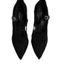 Escarpins Mary Jane en dentelle noire et cristaux Dolce & Gabbana