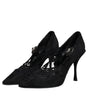 Escarpins Mary Jane en dentelle noire et cristaux Dolce & Gabbana