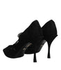 Escarpins Mary Jane en dentelle noire et cristaux Dolce & Gabbana