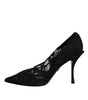 Escarpins Mary Jane en dentelle noire et cristaux Dolce & Gabbana