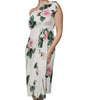 Dolce & Gabbana White Floral Silk One Shoulder Midi Dress