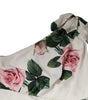Dolce & Gabbana White Floral Silk One Shoulder Midi Dress
