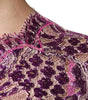 Dolce & Gabbana Metallic Fuchsia Floral Sheath Mini Dress