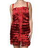 Dolce & Gabbana Red Lace Tassel Sleeveless Sheath Mini Dress