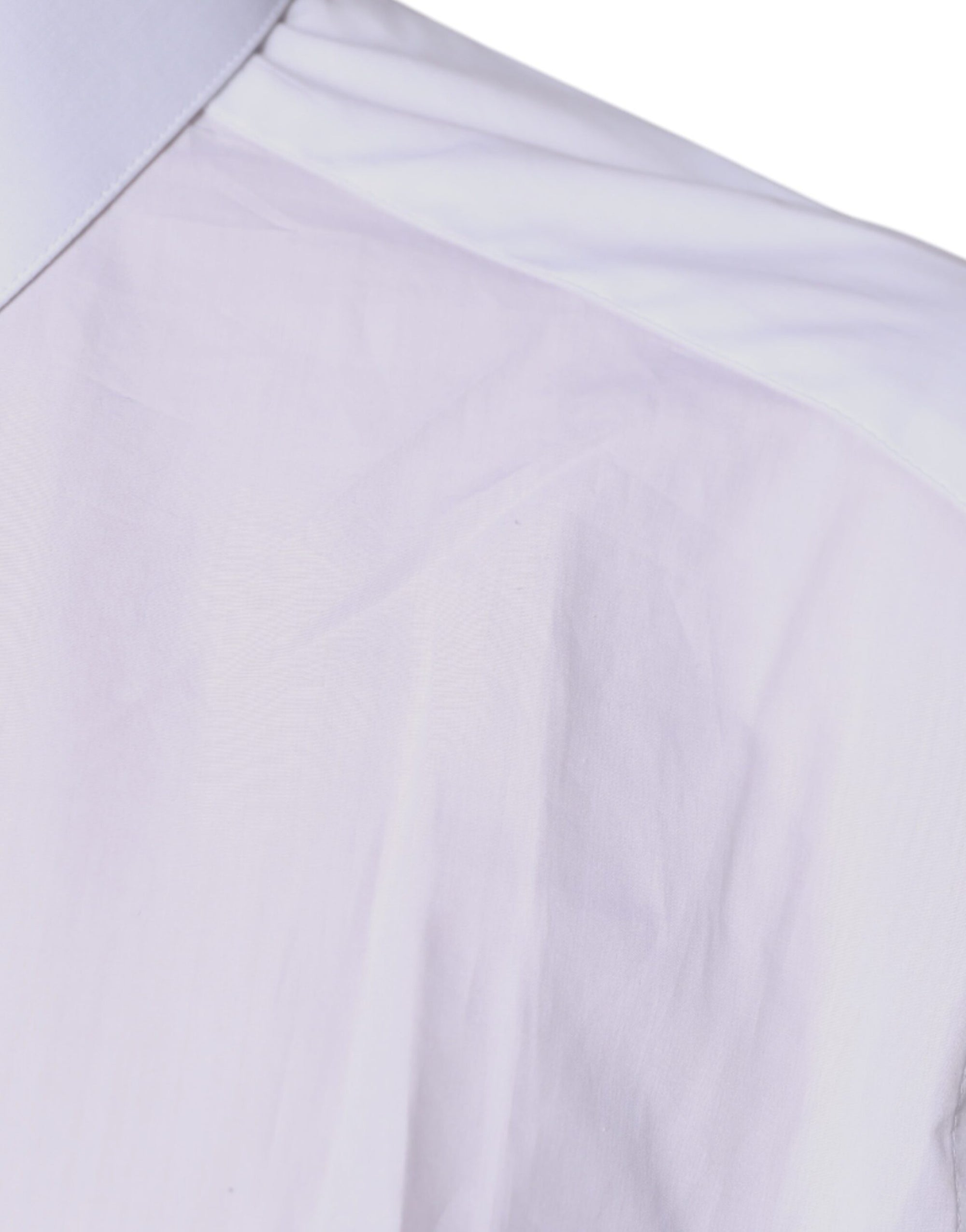 Dolce & Gabbana - Haut chemise à manches longues en coton blanc avec col