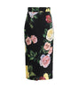 Jupe à motif roses et pivoines Dolce &amp; Gabbana