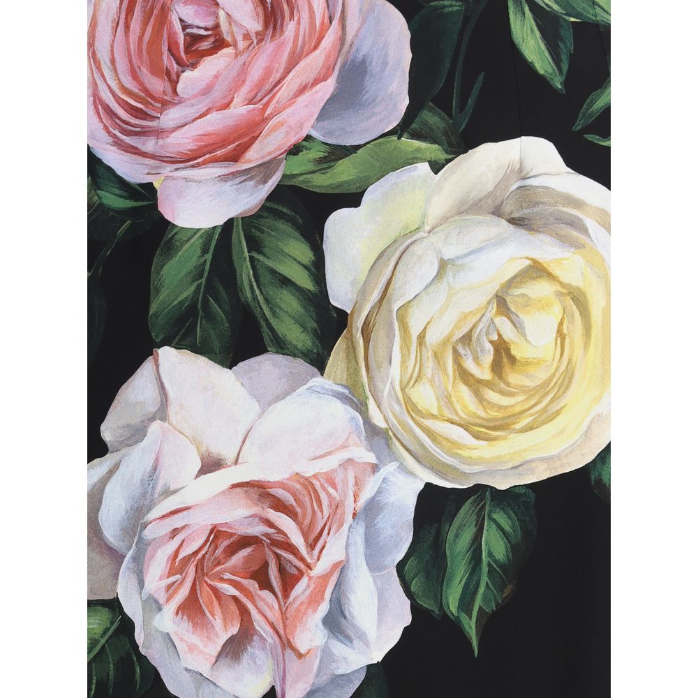 Jupe à motif roses et pivoines Dolce &amp; Gabbana