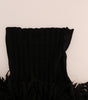 Dolce &amp; Gabbana Elegant Black Fringed Wool-Cashmere Sweater